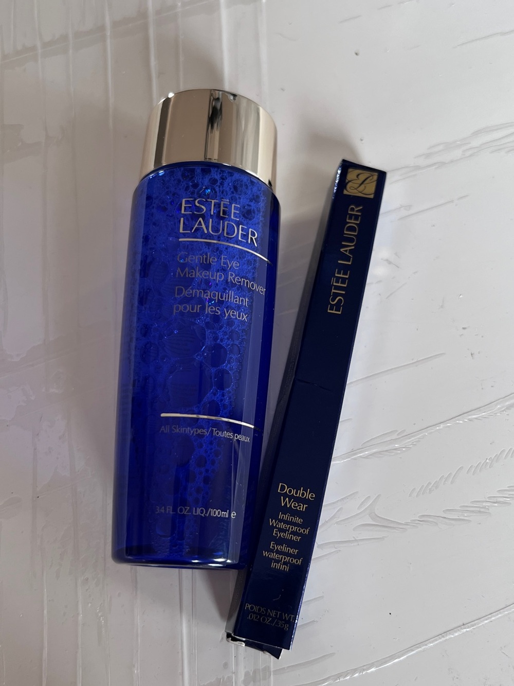New!2Pc Estée Lauder Gentle Eye Makeup Remover + Double Wear Eyeliner set